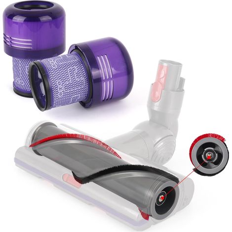 Walzenbürste und HEPA-Filterhalterung kompatibel mit Dyson V11 Animal, V11 Torque Drive, V15 Detect Akku-Staubsaugern, Ersatzteile für 970013-02, 970100-05, 969331-01 (1/5)