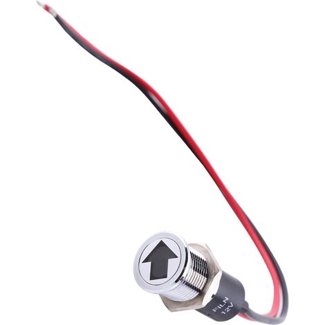 Voyant lumineux spécial 12 V en métal, abat-jour plat, argenté, 14 mm (1/5)