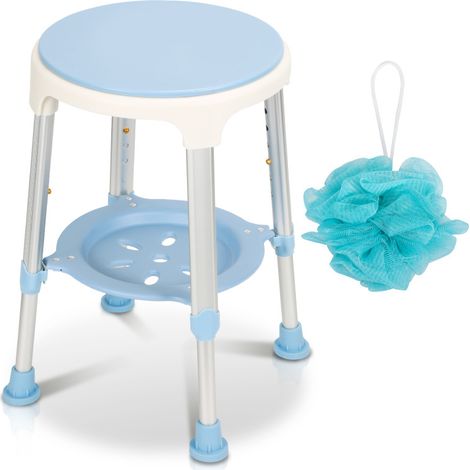 Sgabello per doccia Sedile per doccia regolabile in altezza fino a 136 kg sgabello per bagno - Con ripiano girevole a 360°Sgabello per doccia Sedile per doccia regolabile in altezza fino a 136 kg sgab (1/5)