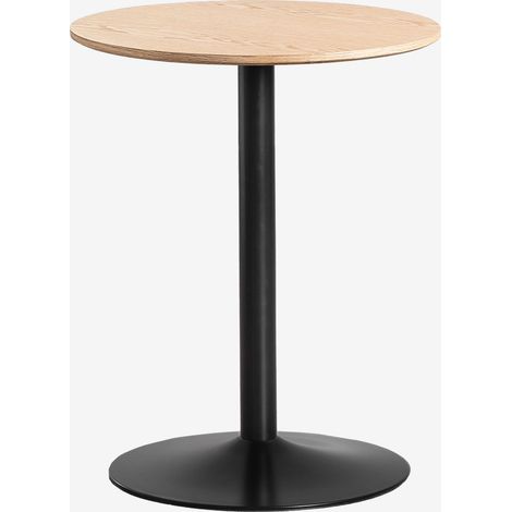 SKLUM Runder Esstisch aus MDF und Eisen Yvetta Braun Eiche Ø60 cm