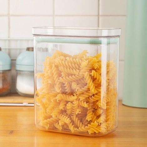 Boîte stockage plastique carrée alimentaire, grains café sucre hermétique (1/3)