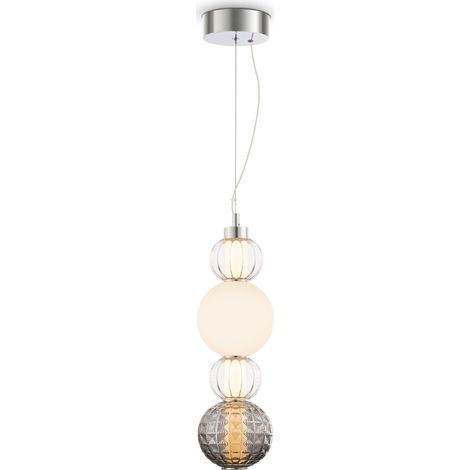 Lampada a sospensione Maytoni Collar LED 17W cromo vetro Ø14,7