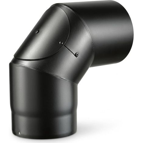 MAKA Curva 90 Gradi Ispezione Canna Fumaria Legna Nero Ø 130 mm (1/5)