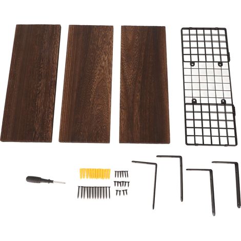 Étagère murale flottante - Candlenut - 40x15cm - Ajustable en bois de noyer brun foncé pour salle de bain cuisine garage (1/5)