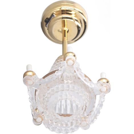 Lampe chandelier miniature décorative de style européen vintage à l'échelle 1:12 pour maison de poupée. Accessoires pour maison de poupée (1/5)