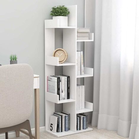 vidaXL Estantería de madera de ingeniería blanco 48x25,5x140 cm (1/5)