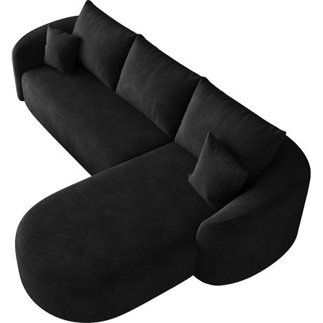 L-förmiges Ecksofa 266 cm schwarz aus Stoff, modular, ohne Montage, MODENUIT (1/5)