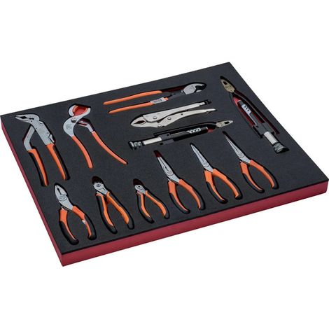 Pliers Bahco fit&go 3 3 vassoio in schiuma ergonomico