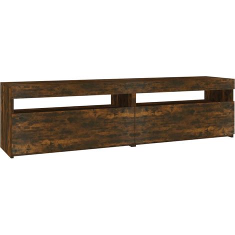 Mobile TV multimediale scaffale TV credenza TV sala da pranzo soggiorno camera da letto con luci a LED 2 pezzi rovere affumicato 75 x 35 x 40 cm marrone 020028870