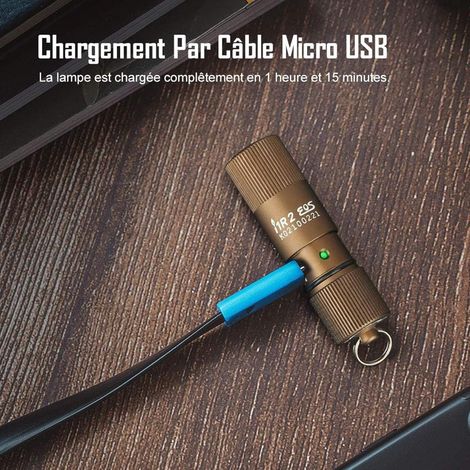 ZOLGINAH EOS Mini Lampe Torche LED Rechargeable 150 Lumens Seulement 13g avec Micro USB Câble, Desert Tan [Classe énergétique B] (1/5)