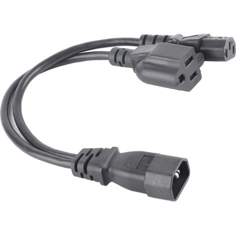 Câble d'extension d'alimentation Y Splitter 1 entrée 2 sorties, mâle C14 vers femelle C13 Nema 5‑15R, 10A 250V étanche (1/5)