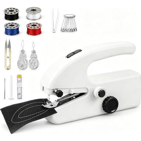 Mini Machine à Coudre Portable Électrique - 2 Vitesses USB/Piles, Kit Complet Débutant pour Réparation Rapide (Jeans, Coton), Idéale Voyage (1/5)
