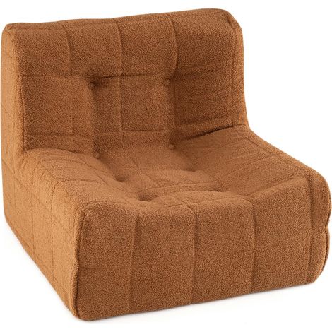 COSTWAY Canapé en Mousse Comprimé, Fauteuil Poire sans Accoudoirs avec Rembourrage Éponge Moelleux, Dossier et Assise Ergonomiques, Canapé Paresseux pour Salon, Chambre, Aucun Montage Requis (Café) (1/5)