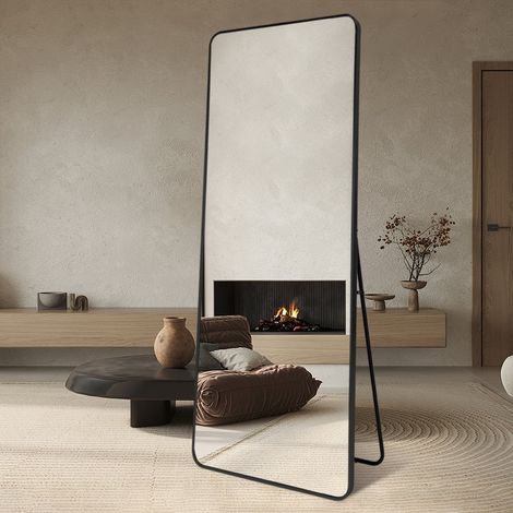 Wandspiegel 180x80cm groß freistehend modern schwarz Arsen-B