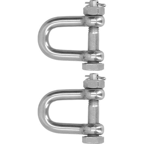 Lot de 2 goupilles à vis pour ancre en anneau en D, en acier inoxydable 304, avec visserie de sécurité M10 (1/5)