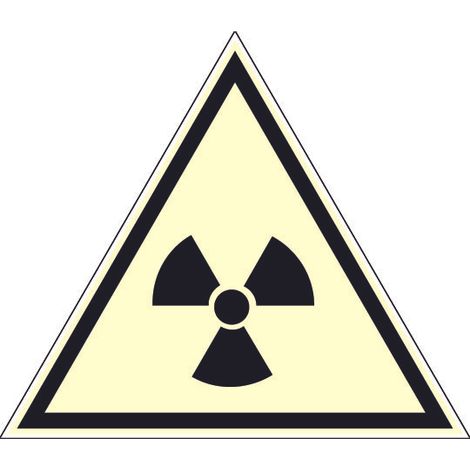 Panneau photoluminescent Danger de radiation - Rigide Triangle 100mm - 4189024