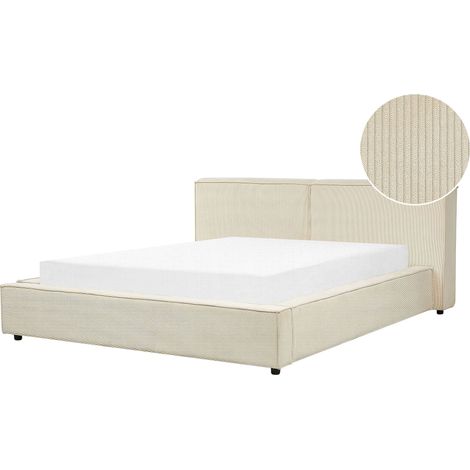 Waterbed Corduroy LINARDS 160 x 200 cm (EU King Size) Beige