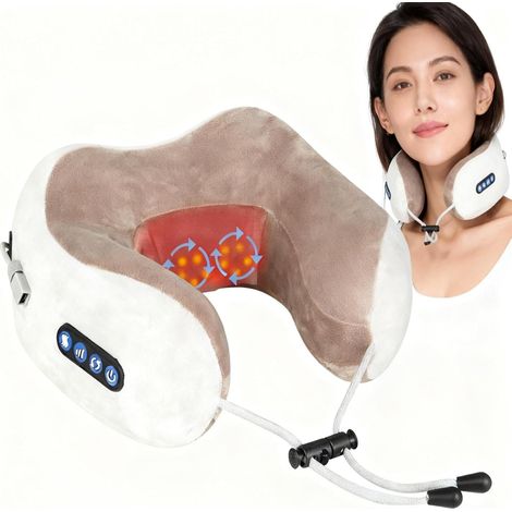 Masseur Cervical et Cou, Appareil Massage de Cervicales, Masseur Électrique Oreiller de Nuque sans fil Massant à Shiatsu, Coussin de Massage Électrique pour les Cervicales Douloureuses (1/5)