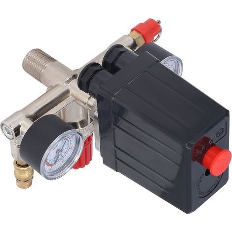 Kit de soupape de pression de compresseur d'air, régulateur de collecteur à interrupteur vertical 90-120PSI AC 100-240V (1/5)