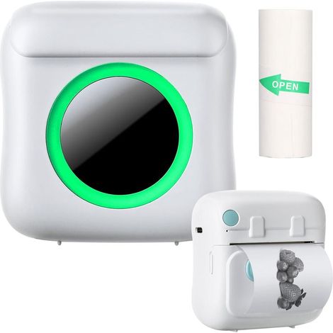Mini impresora bluetooth 200 dpi impresora de etiquetas con rollo - blanco