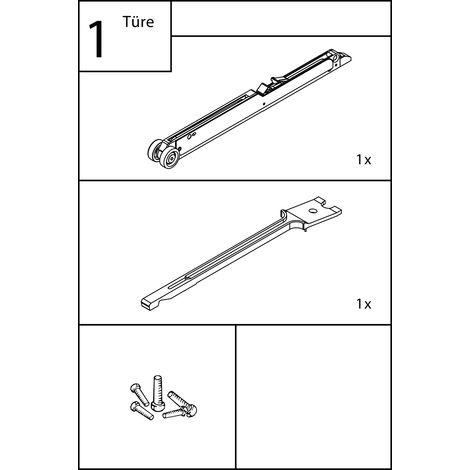 Hawa Garnitur Hawa Dämpfung Bau 100, Türgewicht 61 100 kg, für 1 Türe (1/5)