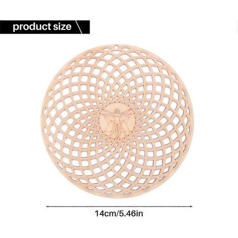 Set mit 8 hölzernen Wanduntersetzern, 14 cm, in Form der Blume des Lebens - Holzkunst (1/5)
