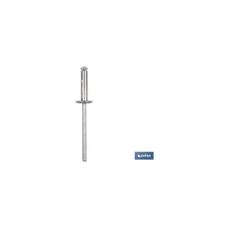 Pack mit 250 breiten Kopf-Blumennieten 4,8 x 16 mm