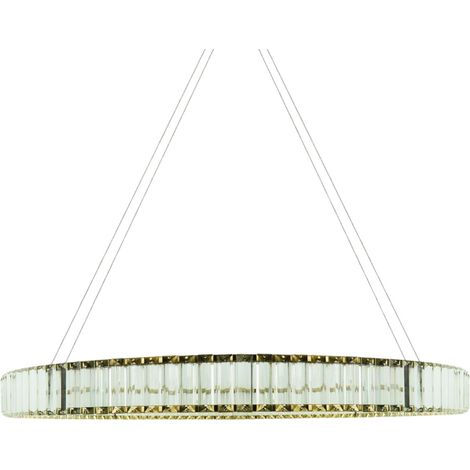 Lampadario anello oro cristalli LED 32W Aurora IdeaLED (1/5)