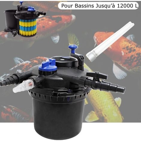 Filtre De Bassins De jardin, Sous Pression, UV 11W + 1 ampoule supplémentaire, Jusqu'à 12000 Litres (1/5)