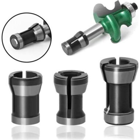 Adaptateur de pince de défonceuse 6 mm 1/4" 8 mm Pinces en acier Adaptateurs de pince de serrage pour fraise à affleurer, Lot de 6 (1/4)