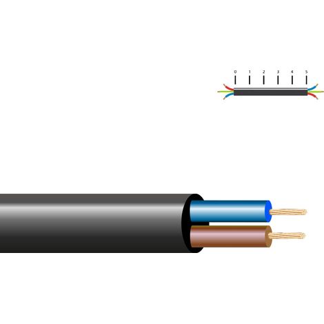 100 Cavo H05VV-F 2x1mm Nero Euro/m