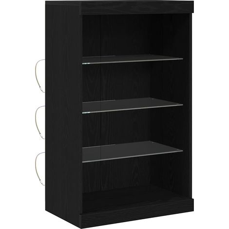 Vitrina Roble Negro 60.5 x 37 x 100 cm Madera contrachapada vidaXL (1/5)