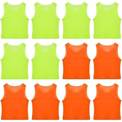 Pinnies - Veste D'Entraînement En Maille Nylon - Pour Basket Ball Football Et Sports Collectifs - Enfants Adolescents Adultes - Lot De 12 Pièces