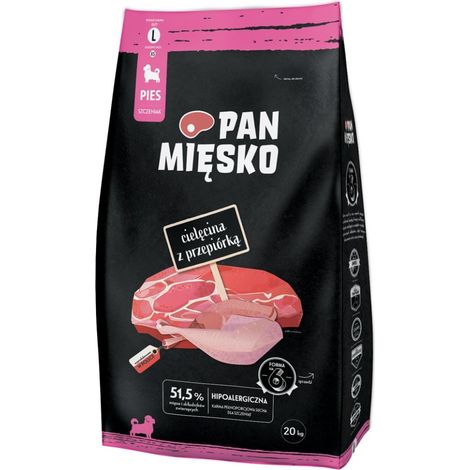 Alimento seco para perros PAN MĘSKO Ternera con codorniz L 20 kg (1/5)