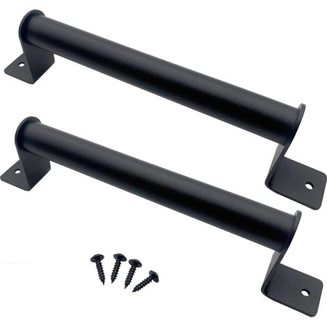 2 Pcs Poignée de Porte Grange en Acier, Poignée de Porte Grange Noir pour Porte de Grange Coulissante (1/5)