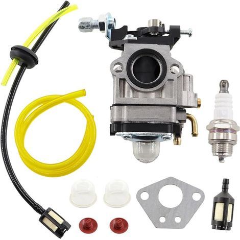 Carburateur avec Tuyau, Bougie d'allumage et Filtre à Essence pour 52cc 49cc 43cc Moteur de Débroussailleuse Convient à Une Grande variété de tondeuses à Gazon, et tronçonneuses à chaîne