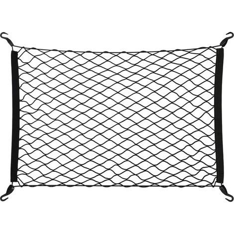Red para coche, 80x62 cm, elástica, equipaje, universal, maletero, protección, almacenamiento, segura, malla, negra (1/5)