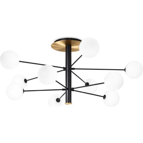Ideal Lux COSMOPOLITAN Plafonnier semi-encastré à 10 bras multiples noir (1/2)