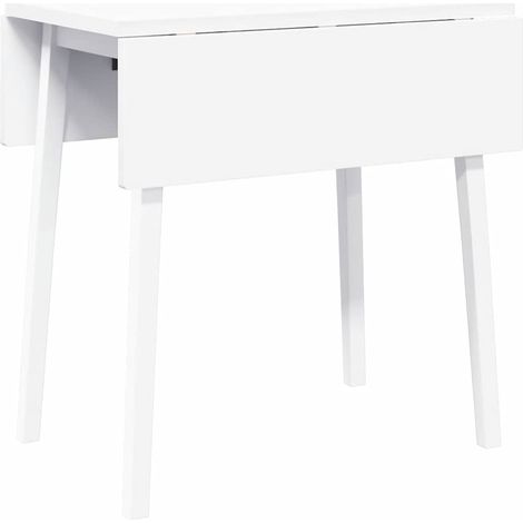 Table à manger blanc bois massif et caoutchouc CFW255275 (1/5)