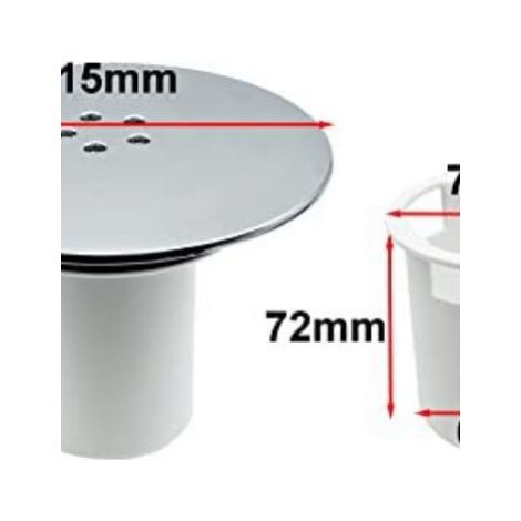 Desagüe de plástico desodorizante y antiobstrucción para suelo, tapa para lavabo de ducha, accesorios de baño, 115 mm con 5 orificios (1/5)