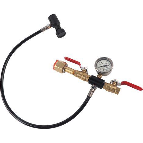 Adaptateur tuyau 24 pouces double valve CO2 avec manomètre 3000psi pour réservoir Sodastream G1/2 (1/5)