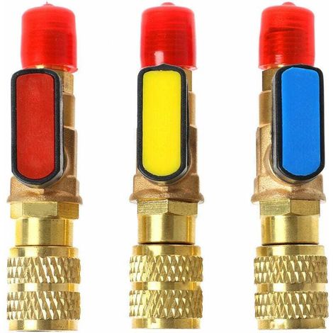 Vanne à Boisseau Sphérique de Réfrigérant de Climatisation, Adaptateur de Vanne à Boisseau Sphérique D'arrêt Droit pour Tuyaux de Charge R22 R410A Outils de Réfrigérant de Climatisation