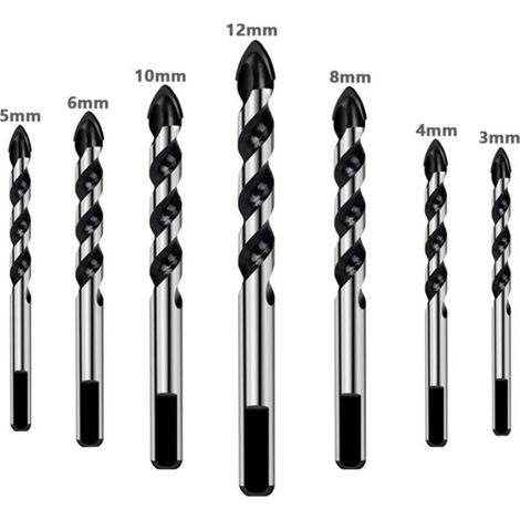 7 pieces foret set pour carrelage, verre, béton, pierre, brique, carreaux, ceramique et miroirs(3mm 4mm 5mm 6mm 8mm 10mm 12mm) (1/5)
