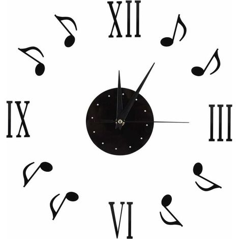 (Diamètre 10cm) Convient pour 30-80cm DIY Paper Strip Wall Sticker Clock 3D Roman Numerals Clock with CD Battery Side Modern Interior Design Bar (1/5)
