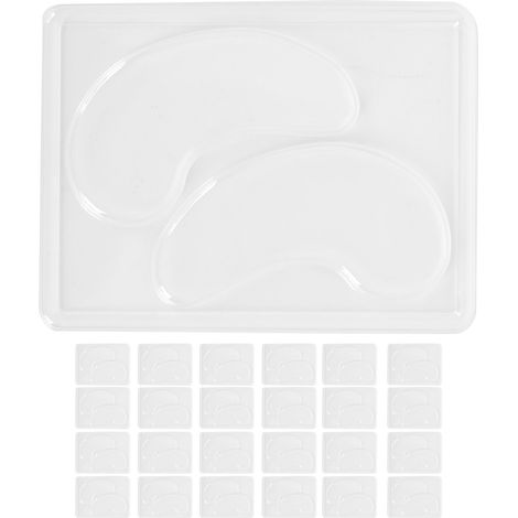Lot de 25 moules à masque pour les yeux DIY transparents, réutilisables et portables, plateau patch tray set. (1/5)