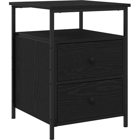 Maison Exclusive - Armadio da Notte con cassetto Rovere Nero 34 x 35,5 x 50 cm (1/5)