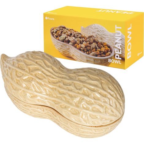 Bol à Goûter en Forme de Cacahuète - Assiette de Cuisine en Céramique - Dimensions : 20 x 12 Centimètres (1/5)