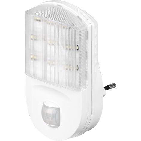 Luce notturna a LED con rilevatore di movimento, bianco freddo, rilevamento a 120°, portata 5 m, per interni (IP20).