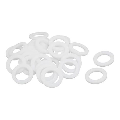 30pcs Flat PTFE Washers White 19mm OD 12mm ID 2mm Thickness (1/2)