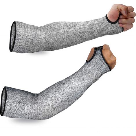 Manchons de protection contre les coupures en HPPE, équipement de protection individuelle anti-coupures et anti-entailles, ouverture pour le pouce, 45 cm (1/5)